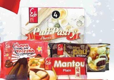 Promo Harga Edo Mantou, Mini Pao, Pancake, Choco Volcano, Puff Pastry & Pizza  - LotteMart