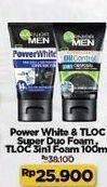 Promo Harga GARNIER MEN Power White & TLOC Super Duo, TLOC 3 in 1 100 mL  - Indomaret