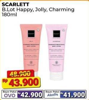 Promo Harga Scarlett Whitening Body Lotion Happy, Jolly, Charming 180 ml - Alfamart