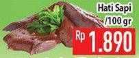 Promo Harga Beef Liver (Hati Sapi) per 100 gr - Hypermart