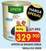 Promo Harga Appeton 60 Plus Vanilla 400 gr - Superindo