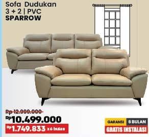 Promo Harga SPARROW Sofa 3+2 Bahan PVC  - COURTS