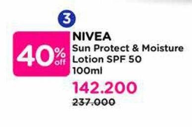 Promo Harga Nivea Sun Protect & Moisture Lotion SPF 50 100 ml - Watsons