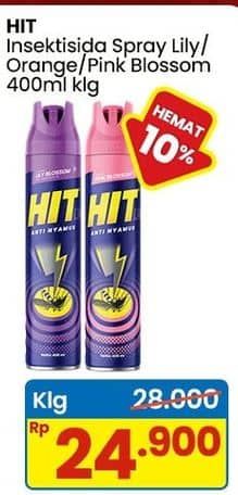 Promo Harga HIT Aerosol Lilly Blossom, Orange, Pink Blossom 450 ml - Indomaret