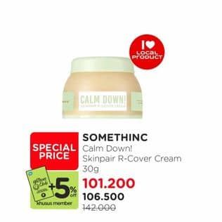 Promo Harga Somethinc Calm Down Skinpair R-Cover Cream 30 gr - Watsons