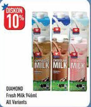 Promo Harga DIAMOND Fresh Milk All Variants 946 ml - Hypermart