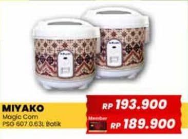 Miyako PSG 607 Batik Rice Cooker  Harga Promo Rp189.900, Promo reguler Rp 193.900