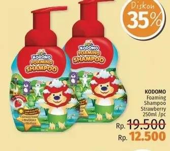 Promo Harga KODOMO Foaming Shampoo Strawberry 250 ml - LotteMart
