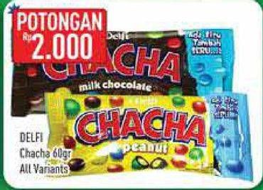 Promo Harga DELFI CHA CHA Chocolate All Variants 60 gr - Hypermart