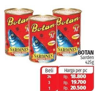 Promo Harga BOTAN Sardines Premium In Tomato Sauce 425 gr - Lotte Grosir