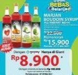 Promo Harga MARJAN Syrup Boudoin Kecuali Markisa, Kecuali Grenadine 460 ml - Giant