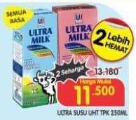 Promo Harga Ultra Milk Susu UHT All Variants 250 ml - Superindo