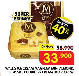 Promo Harga Walls Magnum Mini Almond, Classic Almond, Cookies N Cream per 6 pcs 45 ml - Superindo