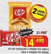 Promo Harga Kit Kat Chocolate 4 Fingers   - Superindo