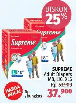 Promo Harga SUPREME Adult Diapers M8, L10, XL6  - LotteMart