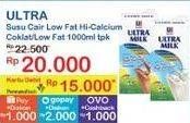 Promo Harga Ultra Milk Susu UHT Low Fat Coklat, Low Fat Full Cream 1000 ml - Indomaret