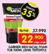 Promo Harga GARNIER MEN Acno Fight Facial Foam 100 ml - Superindo