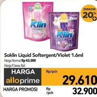 Promo Harga So Klin Liquid Detergent + Anti Bacterial Violet Blossom, + Softergent Pink 1600 ml - Carrefour