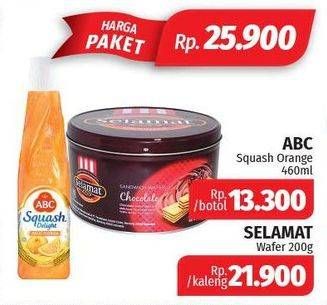 Promo Harga Paket: ABC Squash Orange 460ml + SELAMAT Wafer 200gr  - Lotte Grosir