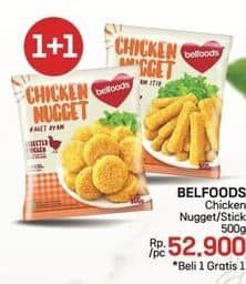 Promo Harga Belfoods Nugget Chicken Nugget, Chicken Nugget Stick 500 gr - LotteMart