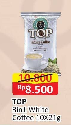 Promo Harga Top Coffee White Coffee 3in1 per 10 sachet 21 gr - Alfamart