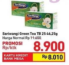 Promo Harga Sariwangi Teh Melati Green Tea 25 pcs - Carrefour