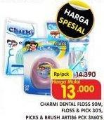 Promo Harga Charmi Dental Floss 50m, Floss & Pick 30