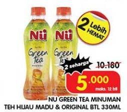 Promo Harga NU Green Tea Original, Honey 330 ml - Superindo