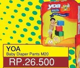 Promo Harga YOA Baby Diapers Pants M20  - Yogya