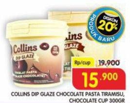 Promo Harga Collins Dip Glaze Chocolate, Tiramisu 300 gr - Superindo