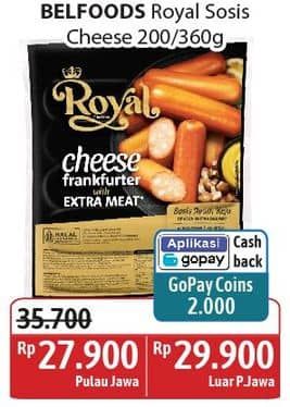 Promo Harga Belfoods Royal Sausages Cheese Frankfurter 200 gr - Alfamidi