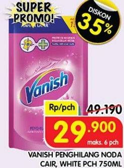 Promo Harga Vanish Penghilang Noda Cair Pink, Putih 750 ml - Superindo