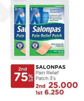 Promo Harga SALONPAS Pain Relief Patch 3 pcs - Watsons