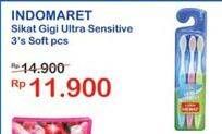 Promo Harga INDOMARET Sikat Gigi Ultra Sensitive Soft 3 pcs - Indomaret
