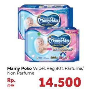 Promo Harga MAMY POKO Baby Wipes Reguler - Fragrance, Reguler - Non Fragrance 80 pcs - Carrefour
