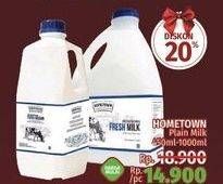 Promo Harga HOMETOWN Fresh Milk Plain 450 ml - LotteMart