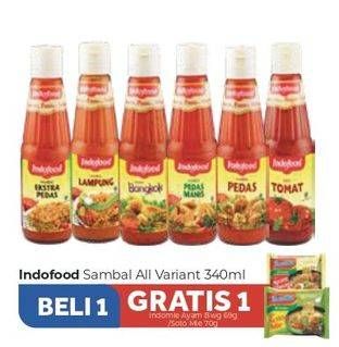 Promo Harga INDOFOOD Sambal All Variants 340 ml - Carrefour