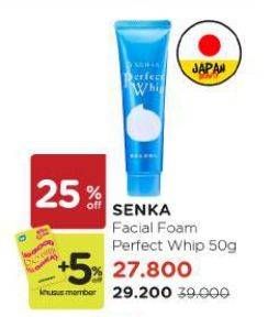 Promo Harga Senka Perfect Whip Facial Foam 50 gr - Watsons