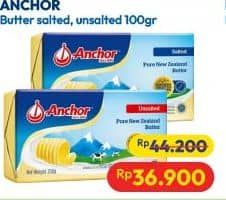 Promo Harga Anchor Butter Salted, Unsalted 100 gr - Hypermart