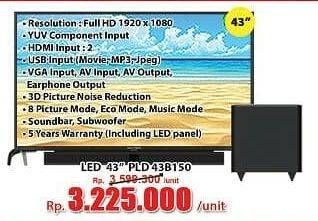 Promo Harga POLYTRON PLD-43B150 LED TV  - Hari Hari