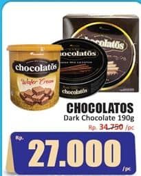 Promo Harga Chocolatos Wafer Roll Cokelat Dark 190 gr - Hari Hari