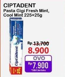 Promo Harga Ciptadent Pasta Gigi Maxi 12 Plus Cool Mint, Fresh Mint 250 gr - Alfamart