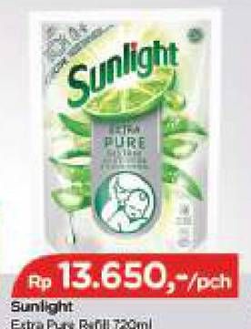 Promo Harga SUNLIGHT Pencuci Piring Extra Pure With Aloe Vera 720 ml - TIP TOP