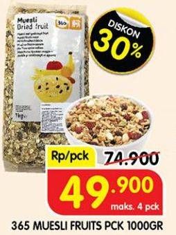 Promo Harga 365 Muesli Buah 1000 gr - Superindo