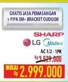 Promo Harga SHARP/LG/MIDEA AC 1/2 PK - 1 PK  - Hypermart