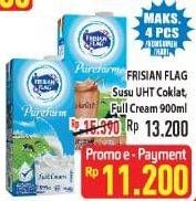 Promo Harga FRISIAN FLAG Susu UHT Purefarm Full Cream, Swiss Chocolate 900 ml - Hypermart