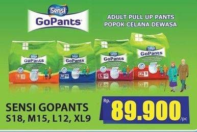 Promo Harga Sensi GoPants Adult Diapers M15, XL9, S18, L12 9 pcs - Hari Hari
