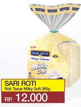 Promo Harga SARI ROTI Roti Tawar Milky Soft 360 gr - Yogya