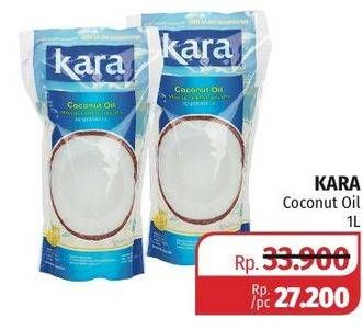 Promo Harga KARA Coconut Oil 1 ltr - Lotte Grosir