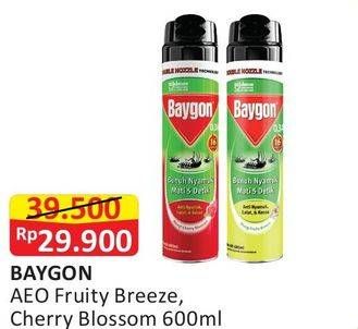 Promo Harga BAYGON Insektisida Spray Fruity Breeze, Cherry Blossom 600 ml - Alfamart